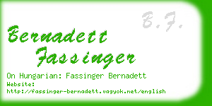 bernadett fassinger business card